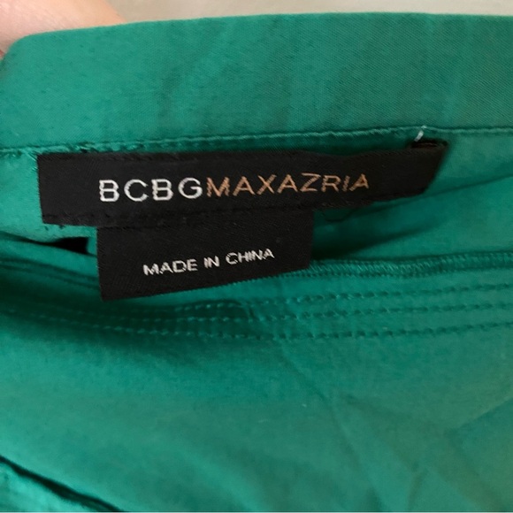 BCBG Green Pleated Mini Skirt - Picture 6 of 7